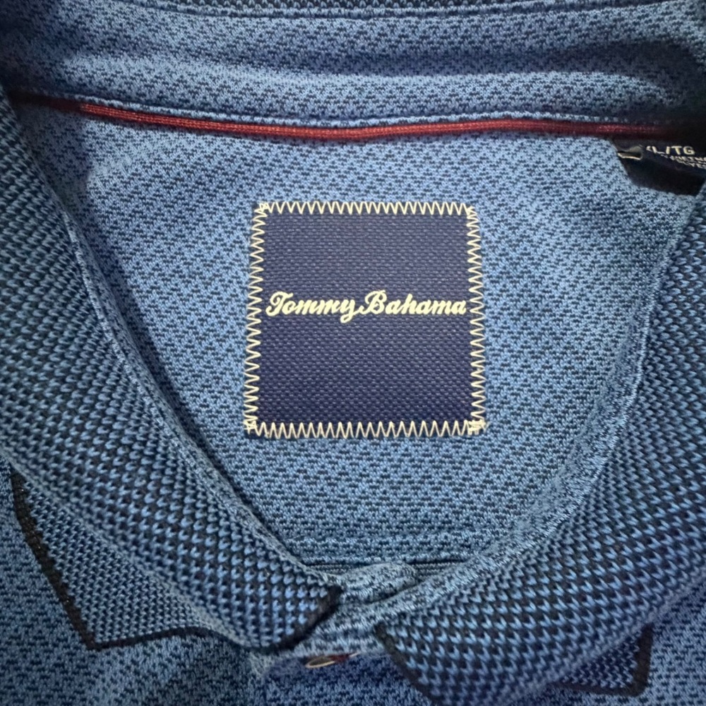 Tommy Bahama Mens Emfielder Polo Shirt XL Blue Modal Blend Short Sleeve Marlin - Picture 3 of 11